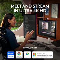 Logitech - MX Brio Ultra HD 4K Video Conference, Gaming and Streaming Webcam - Black - Alternate Views