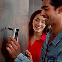 Ring - Peephole Cam Video Doorbell - Battery - Satin Nickel - Alternate Views