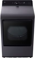 LG - 7.3 Cu. Ft. Smart Electric Dryer with EasyLoad Door - Matte Black - Alternate Views