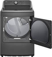 LG - 7.3 Cu. Ft. Electric Dryer with Sensor Dry - Monochrome Grey - Alternate Views