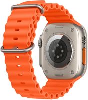 Apple Watch Ultra 2 GPS + Cellular 49mm Titanium Case with Orange Ocean Band - Titanium - Alternate Views