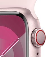 Apple Watch Series 9 GPS + Cellular 41mm Aluminum Case with Light Pink Sport Band  (Small/Medium)... - Alternate Views