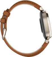 Garmin - Lily 2 Classic Smartwatch 34 mm Anodized Aluminum - Cream Gold with Tan Leather Band - Alternate Views