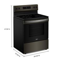 Whirlpool - 5.3 Cu. Ft. Freestanding Electric Range with Cooktop Flexibility - Black Stainless Steel - Alternate Views