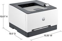 HP - LaserJet Pro 3201dw Wireless Color Laser Printer - White & Slate - Alternate Views