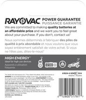 Rayovac - High Energy 9V Batteries (4 Pack), Alkaline 9 Volt Batteries - Alternate Views