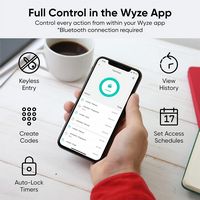 Wyze - Smart Lock Bolt, Fingerprint Keyless Entry, Bluetooth Deadbolt Replacement, In-App Monitor... - Alternate Views