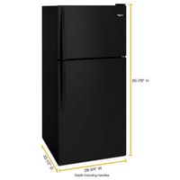 Whirlpool - 18.2 Cu. Ft. Top-Freezer Refrigerator - Black - Alternate Views