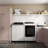 Samsung - OPEN BOX 7.4 Cu. Ft. Smart Gas Dryer with Steam and Sensor Dry - Ivory - Alternate Views