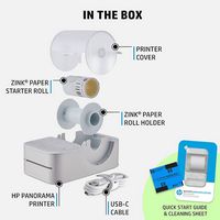 HP - Sprocket Panorama Portable, Instant Label Printer & Photo Printer 2” x .5”- 9” - Gray - Alternate Views