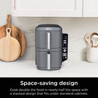 Ninja - DoubleStack XL 10 QT, 6-in-1, 2-Basket Air Fryer, Space Saving Design - Gray - Alternate Views