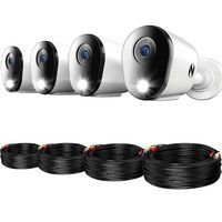 Night Owl - 4-Camera Indoor/Outdoor Add On Wired 4K Security Cameras with 2-Way Audio - White - Alternate Views