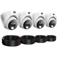Night Owl - 4-Camera Indoor/Outdoor Add On Wired 4K Security Dome Cameras with 2-Way Audio - White - Alternate Views