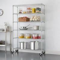 TRINITY - EcoStorage 6-Tier | 48x18x72 | Commercial Wire Shelving | NSF | w/ Backstands & Wheels ... - Alternate Views