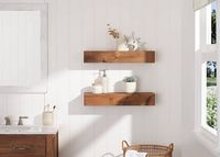 TRINITY - DRAKESTONE | Farmhouse Floating Shelf | 2-Pack | - Walnut - Alternate Views