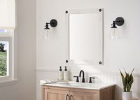 TRINITY - DRAKESTONE | 24x31 Farmhouse Vanity Mirror w/ Clavos | White Wash - White Wash - Alternate Views