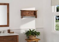 TRINITY - DRAKESTONE | Towel Bar w/ Shelves | - Walnut - Alternate Views