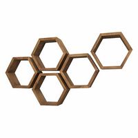 TRINITY - DRAKESTONE | Hexagon Shelves | 5-Pack | - Walnut - Alternate Views