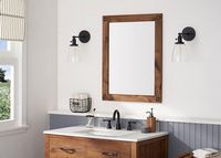 TRINITY - DRAKESTONE | 24x31 Farmhouse Vanity Mirror w/ Clavos | Walnut - Walnut - Alternate Views