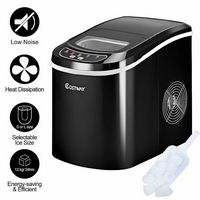 Costway - Portable Compact Electric Ice Maker Machine Mini Cube 26lb/Day - Black - Alternate Views