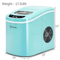 Costway - Portable Compact Electric Ice Maker Machine Mini Cube 26lb/Day - Mint Green - Alternate Views