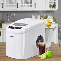 Costway - Portable Compact Electric Ice Maker Machine Mini Cube 26lb/Day - White - Alternate Views