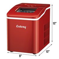 Costway - Portable Ice Maker Machine Countertop 26Lbs/24H Self-cleaning w/ Scoop - Red - Alternate Views