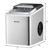 Costway - Ice Maker Machine Countertop 26Lbs/24H Self-Clean W/ Scoop - Silver - Alternate Views