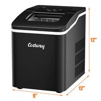 Costway - Portable Ice Maker Machine Countertop 26Lbs/24H Self-cleaning w/ Scoop - Black - Alternate Views