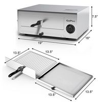 Costway - Kitchen Pizza Counter Top Snack Pan Oven Bake - silvery - Alternate Views