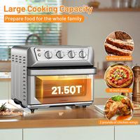 Costway - 21.5QT Air Fryer Toaster Oven 1800W Countertop Convection Oven w/ Recipe - Silver - Alternate Views