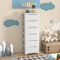 Costway - 1 PCS 7-Drawer Plastic Rolling Storage Cart with 4 Universal Wheels Dresser Cabinet - W... - Alternate Views