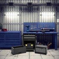 Costway High Capacity 6-Drawer Rolling Tool Chest Storage Cabinet Toolbox Combo w/ Riser - Black - Alternate Views