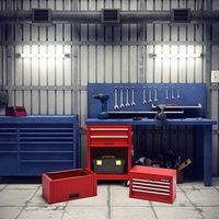 Costway - 6-Drawer Rolling Tool Chest Storage Cabinet w/Riser - Red - Alternate Views