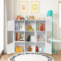 Costway - 9 Cube Bookcase Cabinet Wood Bookcase Storage Shelves Room Divider Organization - White - Alternate Views