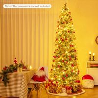 Costway - 9 FT Flocked Christmas Tree with 1310 PE PVC Branch Tips 470 Warm White LED Lights - Gr... - Alternate Views