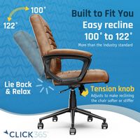 Click365 - Transform 3.0 Extra Comfort Ergonomic Mid-Back Desk Chair - Cognac - Alternate Views