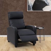 CorLiving - Oren PU Recliner - Black - Alternate Views