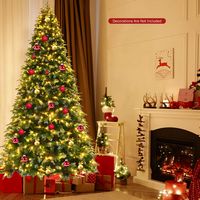 Costway - 9ft Pre-Lit Snowy Christmas Hinged Tree 11 Flash Modes w/ 780 Multi-Color Lights - Gree... - Alternate Views