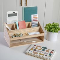 Martha Stewart - Weston Premium Paulownia Wood Organizer - Light Natural - Alternate Views