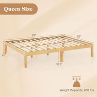 Costway Queen Size Wooden Platform Bed Frame 14