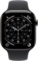 Apple Watch Series 11 (GPS+Cellular) 46mm Titanium Case with Black Sport Band - S/M - Slate (Veri... - Alternate Views