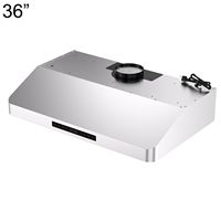 Windster Hoods - 36 inches - Externally Vented - Under cabinet Range Hood - Stainless Steel - Alternate Views