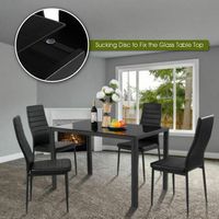 Costway 5 Piece Kitchen Dining Set Glass Metal Table 30