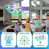 Contixo - Mini Light Up Drone with Remote Controller - Blue - Alternate Views