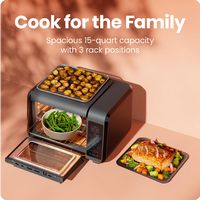 Chefman - EasyAir 15 Qt. Toaster Oven Air Fryer, 5 Cooking Functions & 450°F Max Temperature – Bl... - Alternate Views