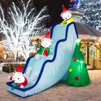 Costway - 7.5FTInflatable Polar Bear Slide Scene Decoration, Blowup Christmas Decoration - Multic... - Alternate Views