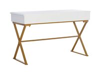 Linon Home Décor - Edmore Two-Drawer Campaign Desk - White & Gold - Alternate Views