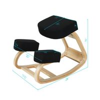 Costway - Ergonomic Upright Posture Kneeling Rocking Office Chair Stool - Black - Alternate Views