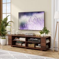 59'' Wood TV Stand Console Storage Entertainment Media Center with Adjustable Shelf - Alternate Views